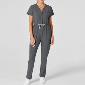 Wonderwink renew gray hospital utility Jumpsuit with Drawstring Waist M